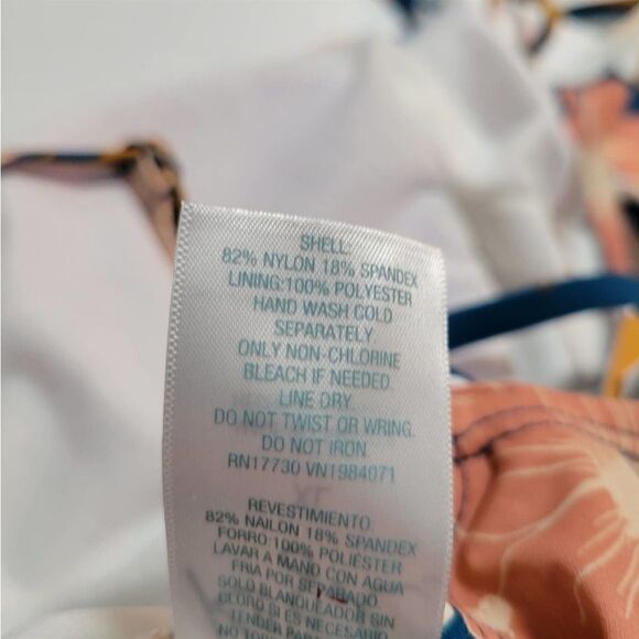 Kona Sol Over Shoulder One Piece Swimsuit Botanical Lagoon Print - Picture 8 of 9